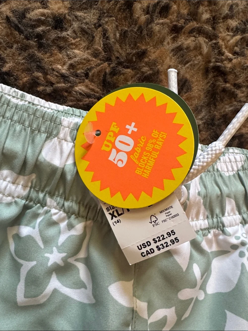 Boys children’s place swimming trunk size 14 NWT